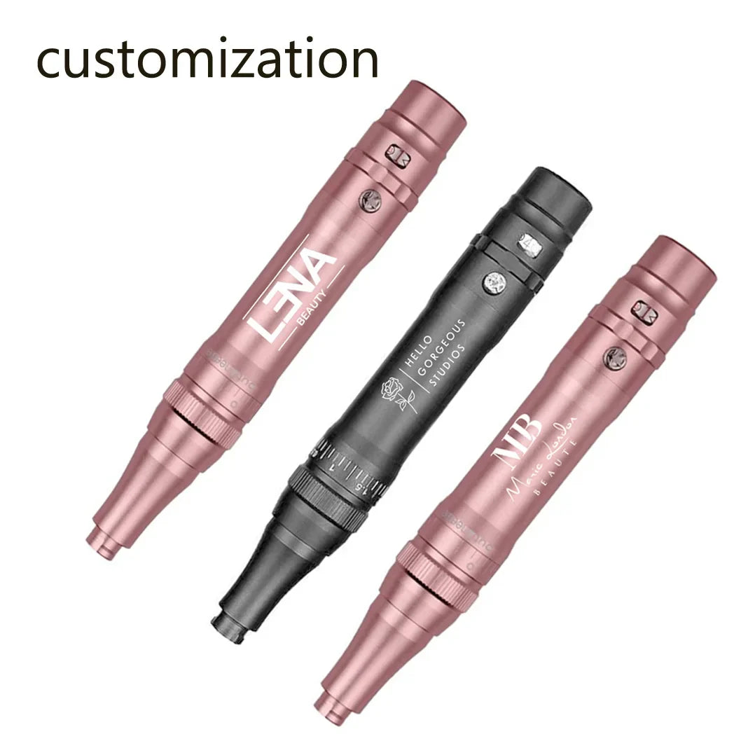 Rose Gold Professional Dermograph Wireless Permanent Makeup Machine Pen Beauty Eyebrow Tattoo Machine