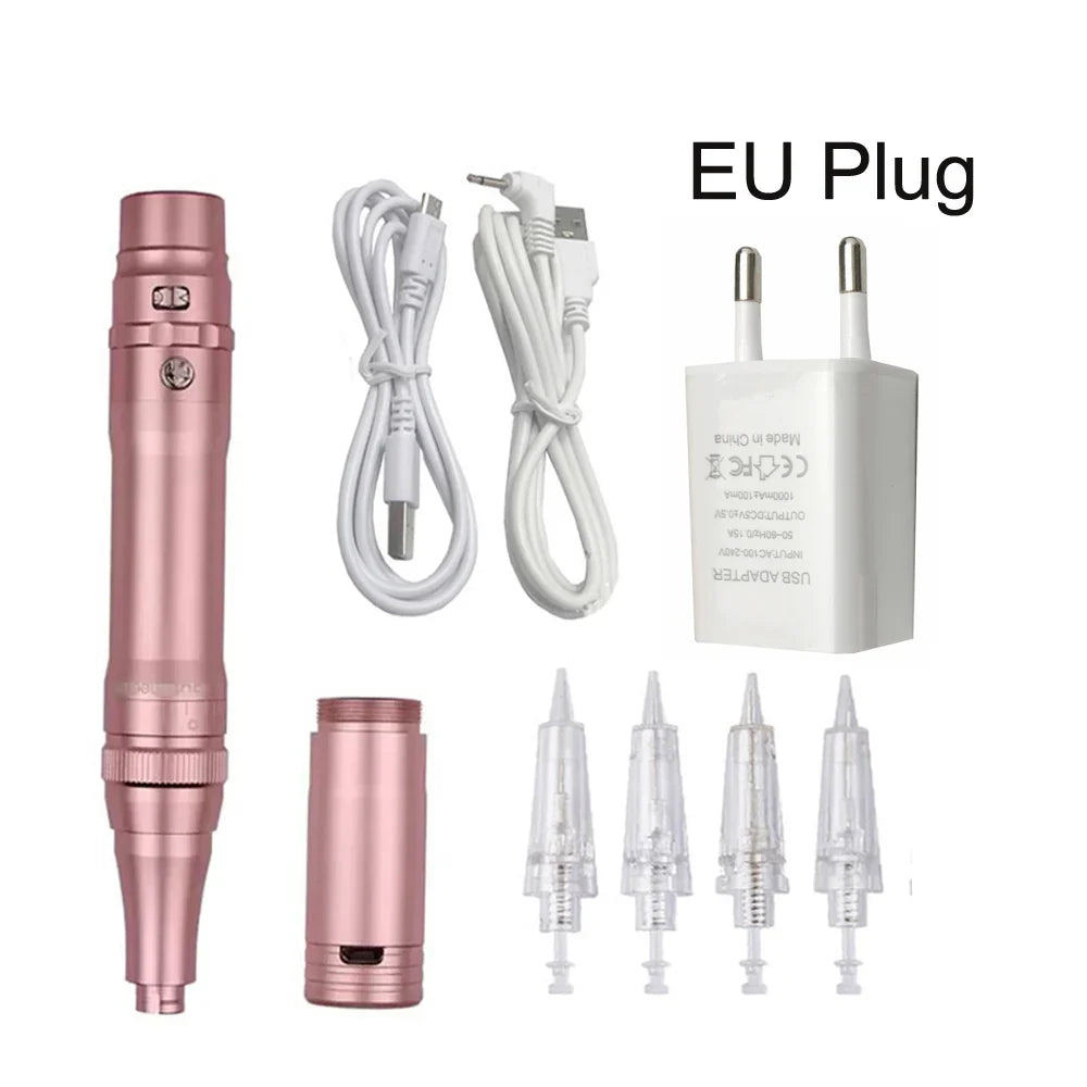 Rose Gold Professional Dermograph Wireless Permanent Makeup Machine Pen Beauty Eyebrow Tattoo Machine