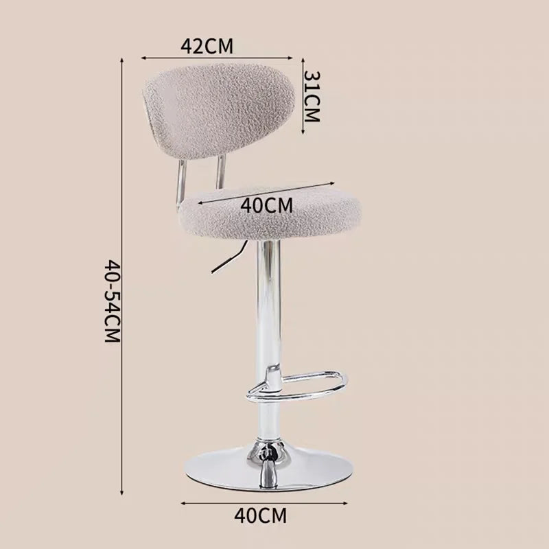 Rotating Lifting Bar Chair, High Foot Stool, Nordic Furniture, Backrest, Velvet Bar Stool, Bar Stools For Kitchen, Counter Stool