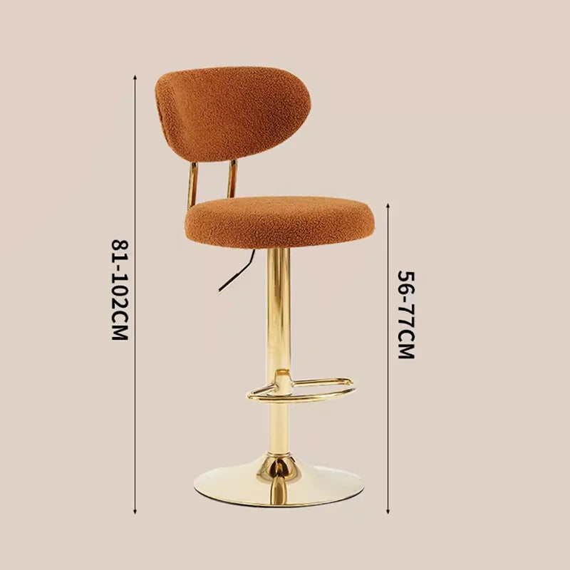 Rotating Lifting Bar Chair, High Foot Stool, Nordic Furniture, Backrest, Velvet Bar Stool, Bar Stools For Kitchen, Counter Stool