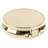 Round Metal Pillbox Portable Small Medicine Organizer Inside Single Compartment Pill Box Personal Healthcare Supplies