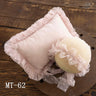 Ruffle Baby Girl Pillow and Lace Hat Set Newborn Photography Props Polka Dots Newborn Posing Pillow Baby Photography Accessories