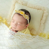 Ruffle Baby Girl Pillow and Lace Hat Set Newborn Photography Props Polka Dots Newborn Posing Pillow Baby Photography Accessories