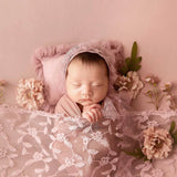 Ruffle Baby Girl Pillow and Lace Hat Set Newborn Photography Props Polka Dots Newborn Posing Pillow Baby Photography Accessories