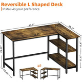 Rustic Brown Computer Desk Home Office Writing Desk With Shelf Space-Saving Workstation Table Furniture Room Desks Pliante Study