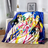 S-Sailor-Moon Anime Fashion Cartoon kawaii Flannel   Throw blanket Children and adult Gift Sofa Travel Camping