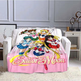 S-Sailor-Moon Anime Fashion Cartoon kawaii Flannel   Throw blanket Children and adult Gift Sofa Travel Camping