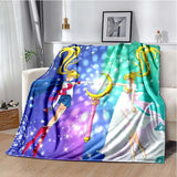 S-Sailor-Moon Anime Fashion Cartoon kawaii Flannel   Throw blanket Children and adult Gift Sofa Travel Camping