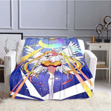 S-Sailor-Moon Anime Fashion Cartoon kawaii Flannel   Throw blanket Children and adult Gift Sofa Travel Camping