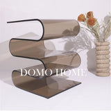 S wave-shape Transparent Acrylic Magazine Rack Minimalist Floor or Countop Book Shelf Magazine Rack Side Table Home Oranments