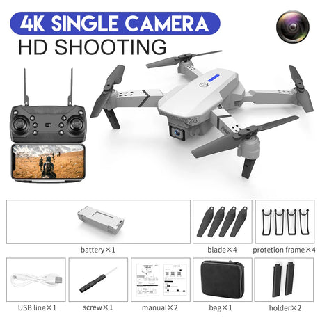 New Orange E525 E88 Pro Mini Drone 4K Professional HD 1080P Camera Height Hold RC Foldable Quadcopter Dron Gifts Toys Boys