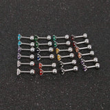 1 Pair CZ Ear Stud Mixed Colors Cartilage Earrings Set Stainless Steel Barbell Studs Earrings Helix Tragus Piercing 2-8mm