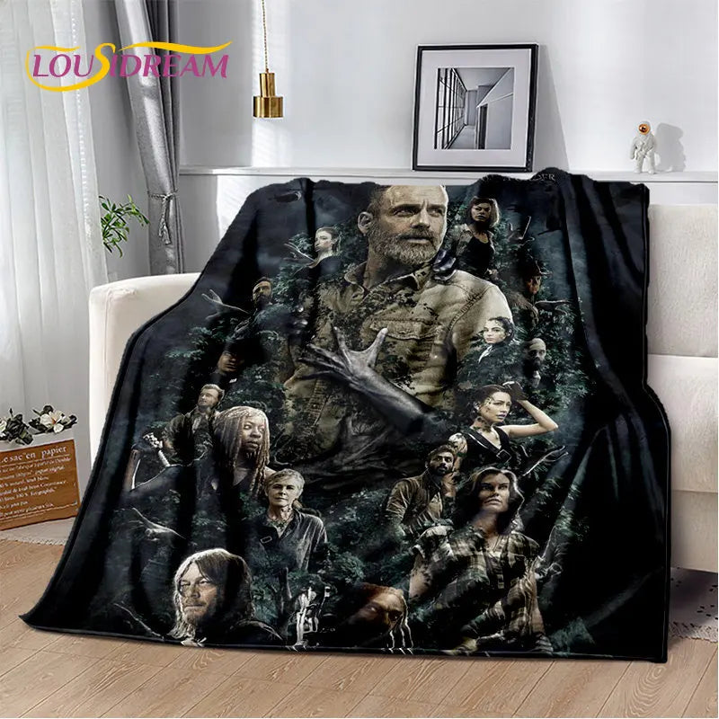 The Walking Dead Horror Soft Plush Blanket,Flannel Blanket Throw Blanket for Living Room Bedroom Bed Sofa Picnic Cover Bettdecke