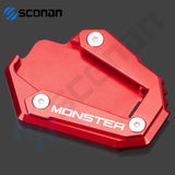 For Ducati Monster 1200 1200R 1200S 821 937 950 PLUS Motorcycle CNC Kickstand Side Stand Extension Pad Support Plate Accessories