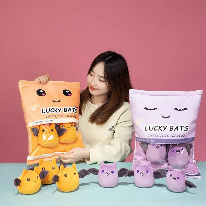 New Kawaii Animal Balls Pudding Candy Bag Pillow Plush Stuffed Mini Doll of Donut Boba Milk Tea Bat Newt Cat Nap Plushie