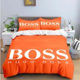 H-Hugo Boss Logo Print Bedding Sets Exquisite Bed Supplies Set Duvet Cover Bed Comforter Set Bedding Set Luxury Birthday Gift