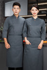 Men chef jacket with apron Long Sleeve Chef uniform Restaurant Cook Coat Chef T-shirt Work Uniform Hotel Clothes Logo women