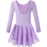 Girls Long Sleeve Leotard with Skirt Dance Dress Kid Toddler Ballet Outfit Clothes