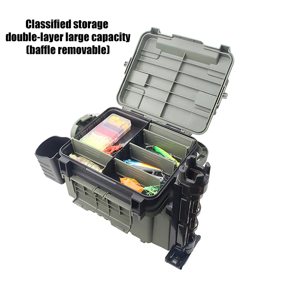 Large Capacity Fishing Tackle Box Multifunctional Fishing Lures Hook Box Anti Slip Grip for Fished Gear Fishing Lures Hook Box