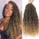 Synthetic Crochet Braids Hair Passion Twist River Goddess Braiding Hair Extension Ombre Brown Faux Locs With Curly Hair X-TRESS