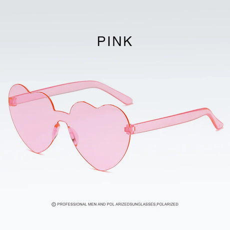 New Color Sunglasses Love Heart Lens Sun Glasses for Women Girl’s Fashion Shades Eyewear Trendy Transparent Candy Sunglasses