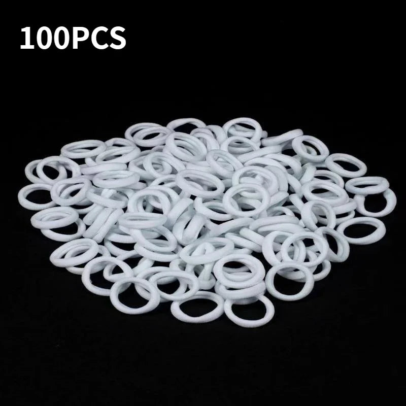 100Pcs/Lot Sweet Hair Band Girls Hair Ties Bows Elastic Rubber Band Flower Small Ball Scrunchies Baby Kids Hair Accessories Gift