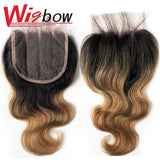 Blonde Bundles With Closure Short Human Hair Braizlian Curly Bundles With 4x4 Lace Closure Ombre 4+1 Bundles T1B 30 27 Bug