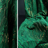 2023 New Green Black Blue Jacquard Ins Style Fabric Luxury Shiny Golden Silk Party Dresses Blended Apparel Fabrics & Textiles