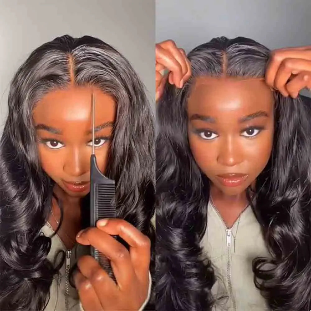 Super Double Drawn 250% Density Loose Deep Wave 13X6 HD Transparent Lace Front Glueless Wig Pre Plucked Human Hair Ready To Wear