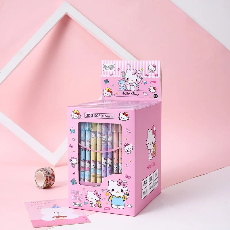 12-24 Sanrio erasable neutral pens hellokitty melody kuromi cinnamoroll cartoon ballpoint pen school supplies stationery wholesa