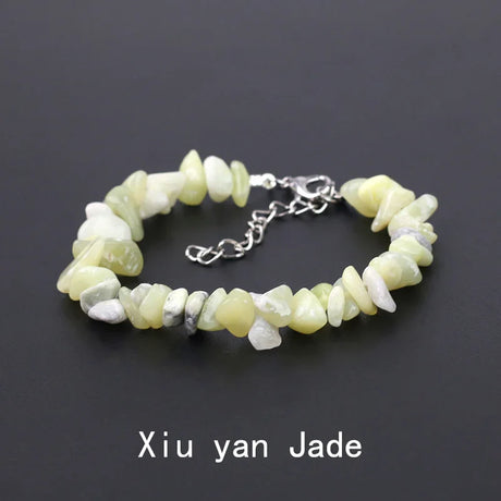 Natural Crystal Gemstone Irregular Energy Stone Bracelet Beads Chips Jewelry Amethys Aquamarine Rose Quartz Bracelets for Women