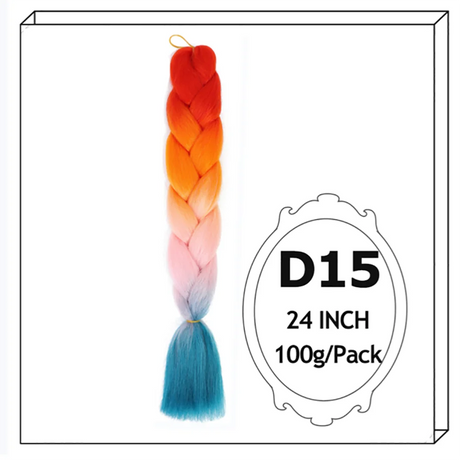 24Inch Synthetic Long Jumbo Ombre Braiding Hair For Women Colorful Braids 100g Rainbow Hair Gray Black Orange Red Yellow Blue