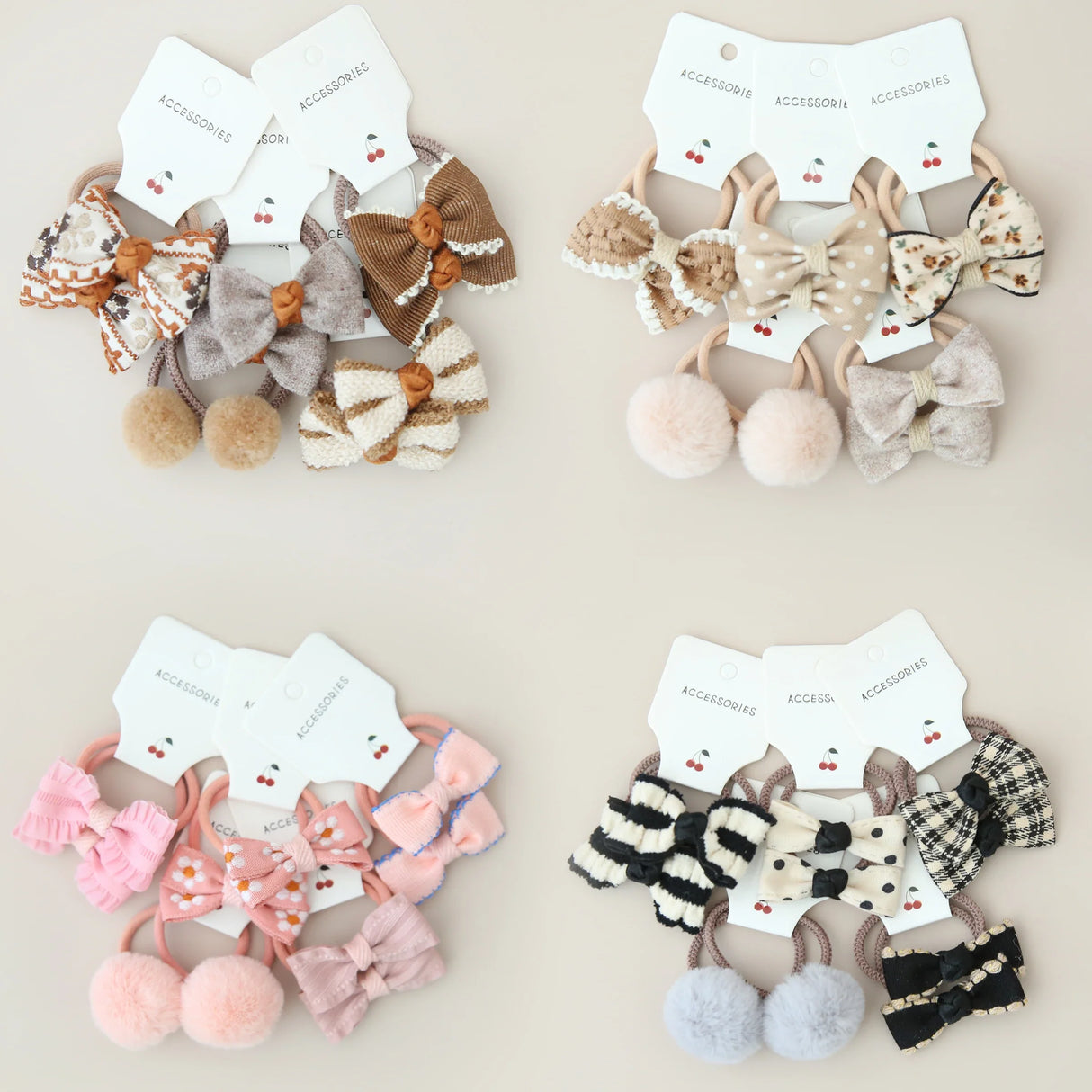 10Pcs/Lot Elastic Hair Bow for Children, Children's Headwear Hair Accessories for girls, Cute Hair ties, Lovely Hair Rope