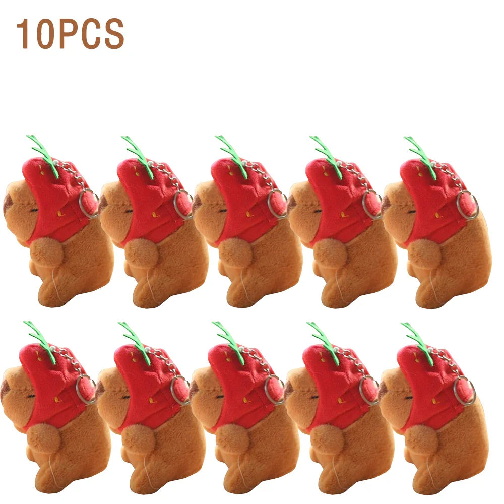 1-20PCS Cartoon Capybara Pendant Plush Toy Doll Bag Hanging Ornament Cute Kapila Keychain Doll Desktop Doll Ornament Car Pendant