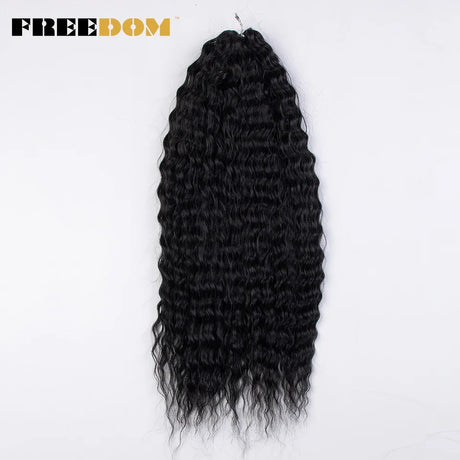 FREEDOM Synthetic Curly Hair 24 Inch Water Wave Twist Crochet Braid Hair Ombre Pink Ginger Deep Wave Braiding Hair Extension