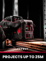 YEVOLT YVRLL4XS2/YVGLL4XS2 Red/Green Cross Line Laser Level 2-Line Self-leveling Measuring Tools Construction Machine