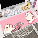 Cute Japan Cat Mouse Pad Large Gamer Mousepad DeskMat Computer Gaming Accessories Art Carpet 900x400 Play Mats Anime Office Mat