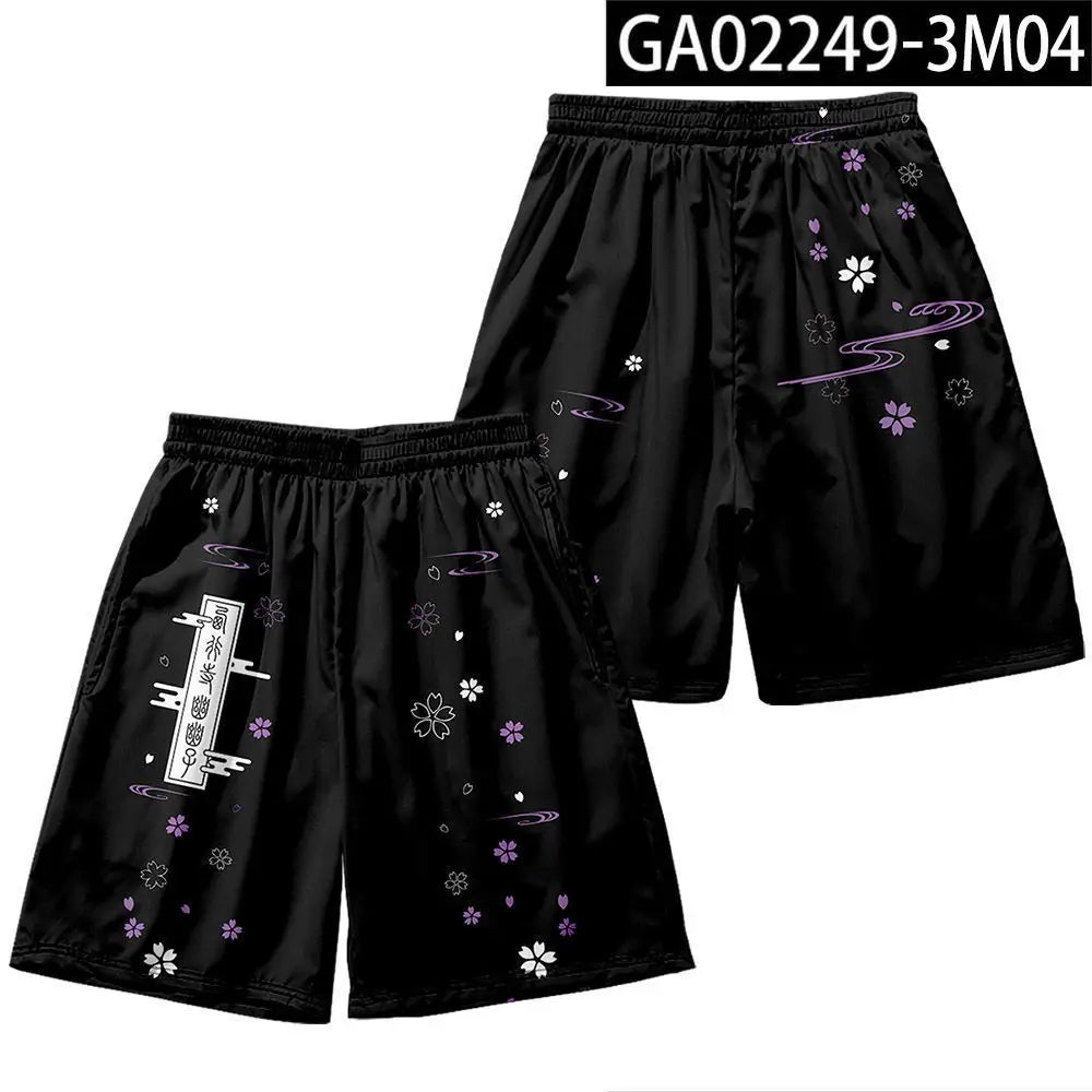 Anime TouHou Project 3D Print Board Shorts Trunks Summer Casual Quick Dry Beach Shorts Men Hip Hop Short Pants Trousers Bottoms