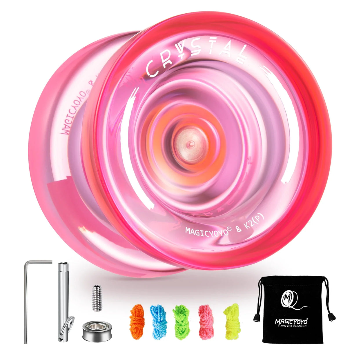 MAGICYOYO Responsive Crystal YoYo K2, Plastic Yo Yo for Kids, Beginner Replacement Unresponsive Bearing for Advancer