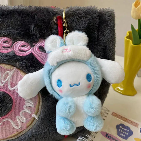 Sanrio Become A Bear Plush Keychain Cinnamoroll Anime Keychains Cute Girl 키링 Kawaii Room Decor Holiday Gifts Toys For Girls Baby