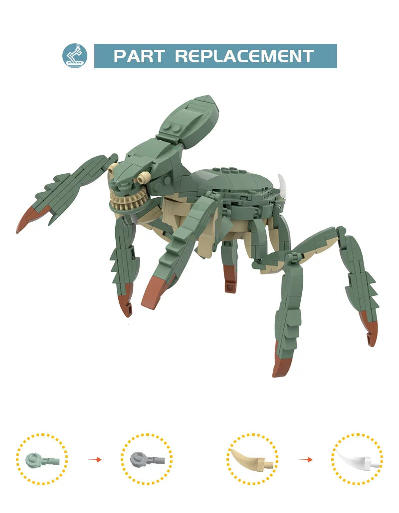 MOC Movie Space Crustacean Beast  Acklay Monster War Building Block Creative Construction Model Assembly DIY Bricks Toy Kid Gift