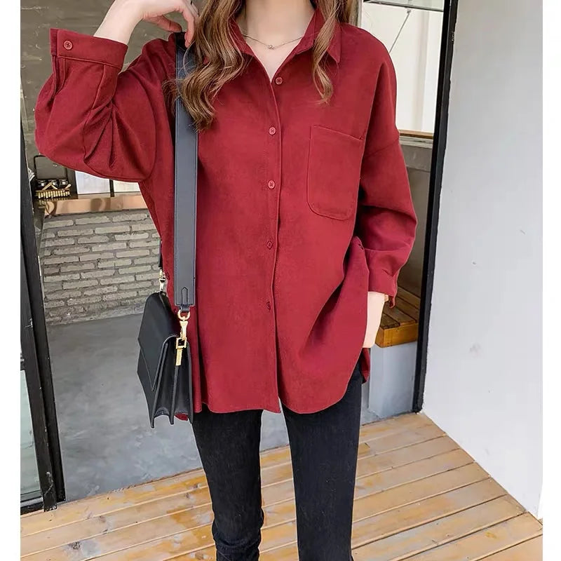 Plus Size Korean Style Blouses Long Sleeve Clothes Office Autumn Shirt Women Shirts Winter Clothes Elegant Women Blouses