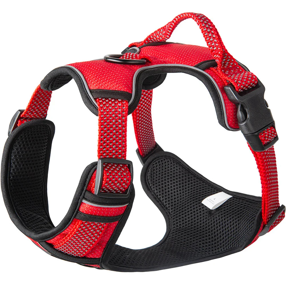 Dog Harness, No Pull Pet Vest Harness with 2 Leash Clip, Reflective Adjustable Soft Padded Sturdy Handle Easy Control for Dogs