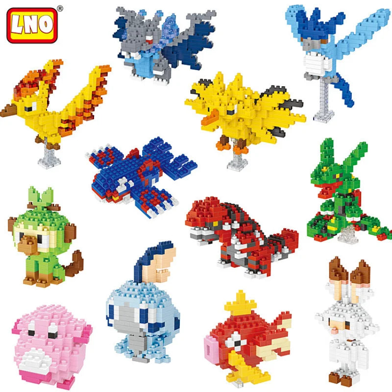 Pokemon Dracaufeu Cartoon Building Blocks Anime Characters Groudon Rayquaza Animal Mini Action Figure Educational Toys Kid Gifts