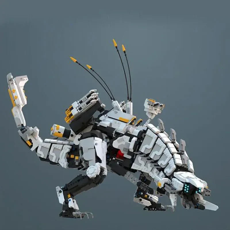 BuildMoc Horizon Dawn Giant Long Necked Beast Mecha Building Blocks Set Zero Thunder Tooth Mechanical Giraffe Monster Bricks Toy