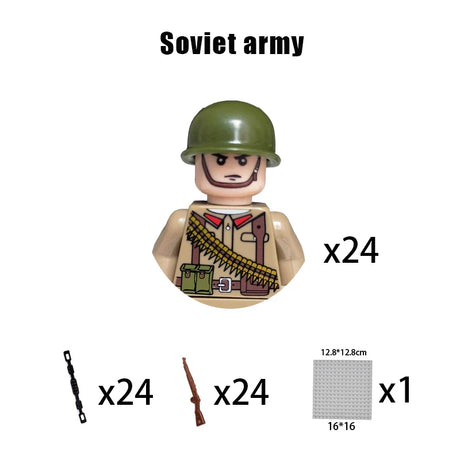 New WW2 Military Building Block Germany US British French Soviet Italian Action Figure Soldier Army Weapon Bricks Kids War Toys