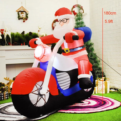 Christmas Inflatable Decoration Santa Claus Snowman Hot Air Balloon LED Lighted Snowing Inflatable Toy New Year Xmas Party Decor