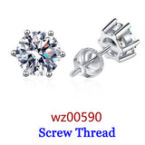 Premium 0.5-2ct Moissanite Diamond Stud Earrings for Women Orginal 925 Sterling Silver Screw Back Women Moissanite Earring 2024