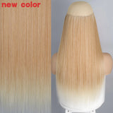 MERISIHAIR Synthetic No Clip Invisible Wire Hair Extensions Straight Black Blonde One Piece False Hairpiece Hair Extension