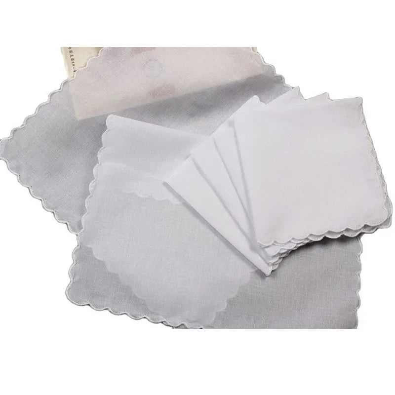 5Pcs/lot Solid lace cotton Lady Handkerchiefs Women girl Handkerchief Children saliva Towel For Birthday Party Christmas gift